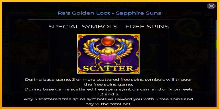 Ras Golden Loot - Sapphire Suns dirua lortzeko joko-makina, irudia 4