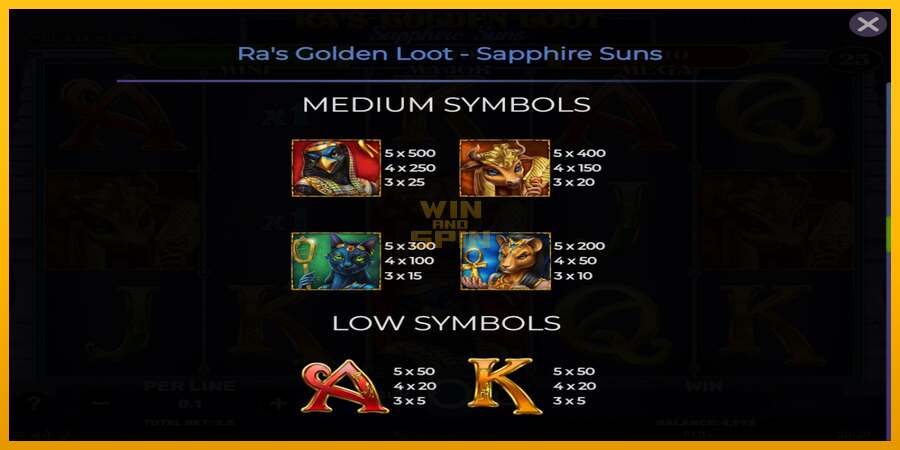 Ras Golden Loot - Sapphire Suns dirua lortzeko joko-makina, irudia 5