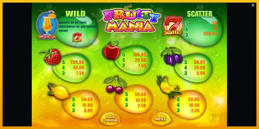 Fruity Mania dirua lortzeko joko-makina, irudia 6