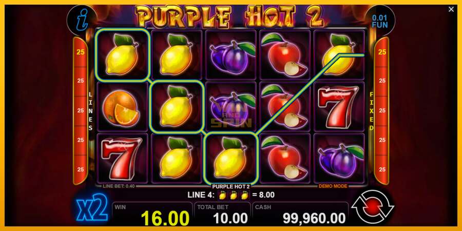 Purple Hot 2 dirua lortzeko joko-makina, irudia 2