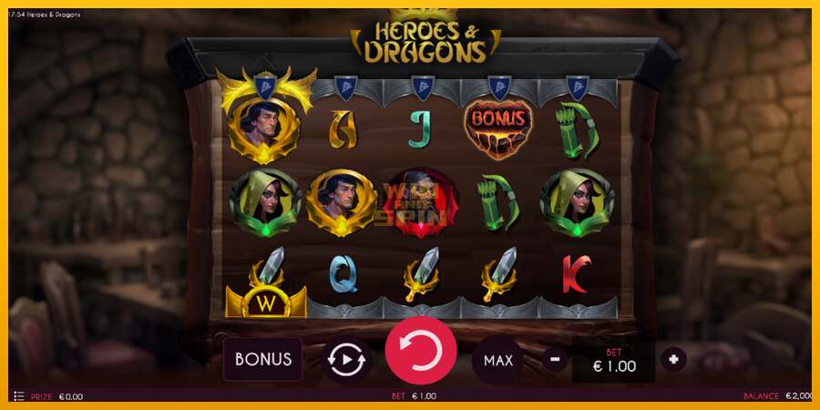 Heroes & Dragons dirua lortzeko joko-makina, irudia 2