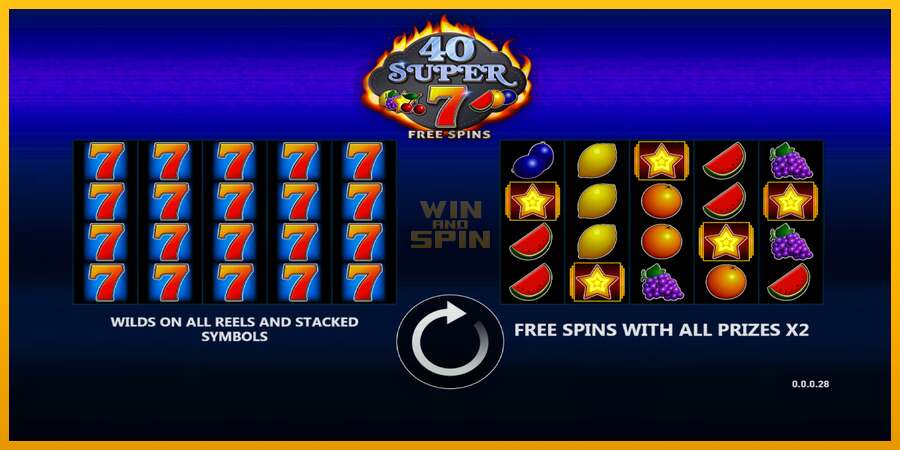 40 Super 7 Free Spins dirua lortzeko joko-makina, irudia 1