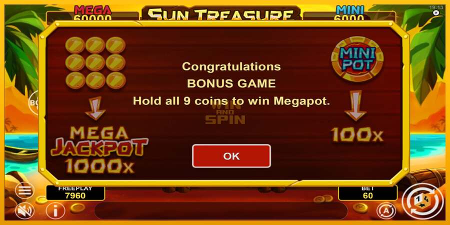 Sun Treasure Hold & Win dirua lortzeko joko-makina, irudia 4