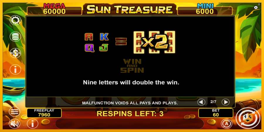 Sun Treasure Hold & Win dirua lortzeko joko-makina, irudia 6