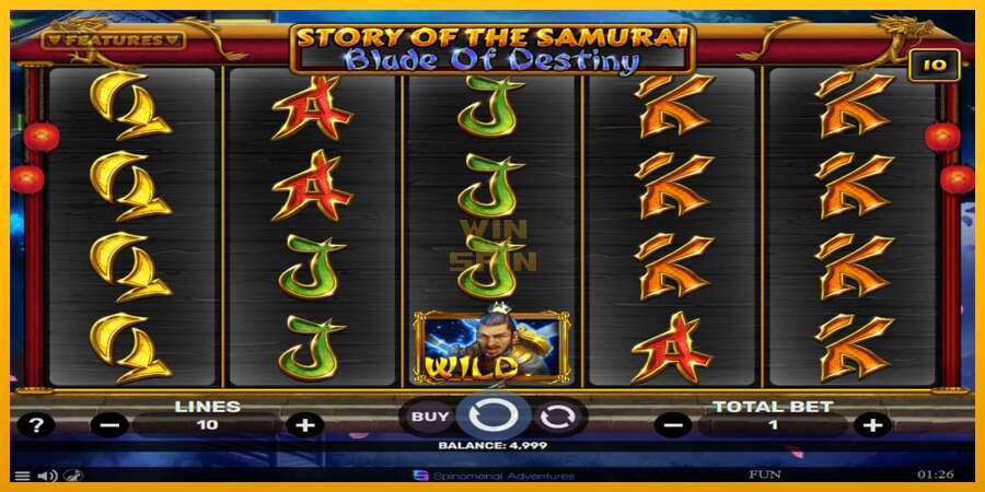 Story of the Samuari: Blade of Destiny dirua lortzeko joko-makina, irudia 2