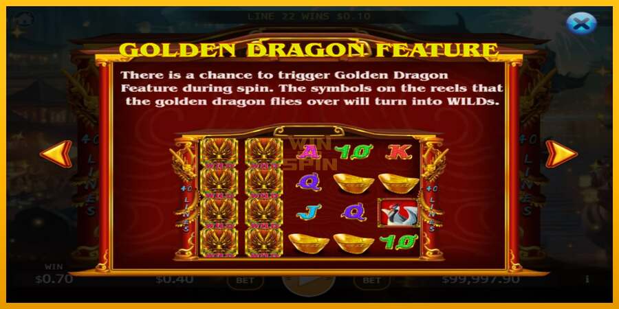 Lucky Golden Dragon Lock 2 Spin dirua lortzeko joko-makina, irudia 4