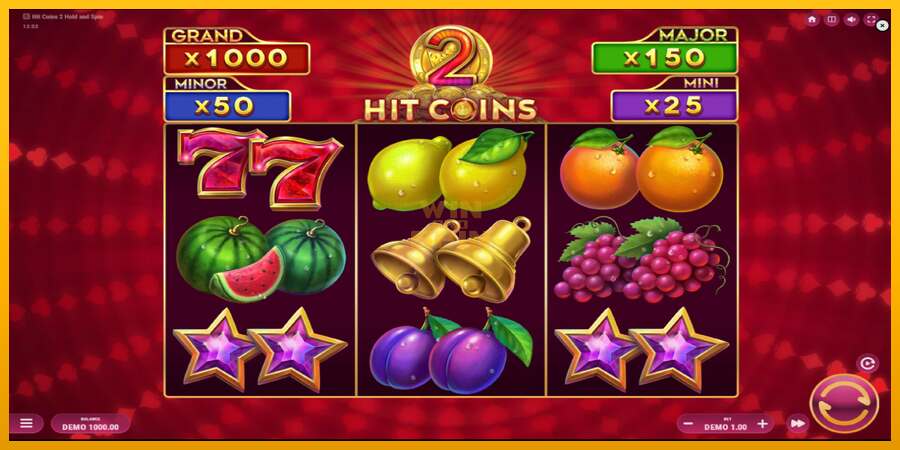 Hit Coins 2 Hold and Spin dirua lortzeko joko-makina, irudia 2