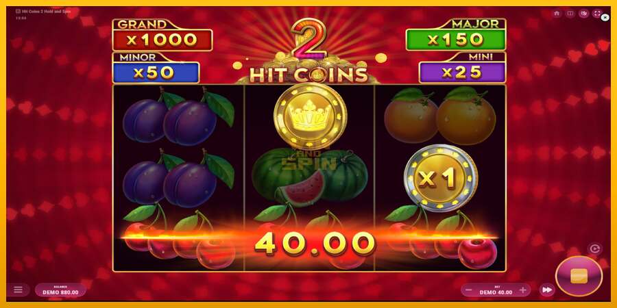 Hit Coins 2 Hold and Spin dirua lortzeko joko-makina, irudia 3