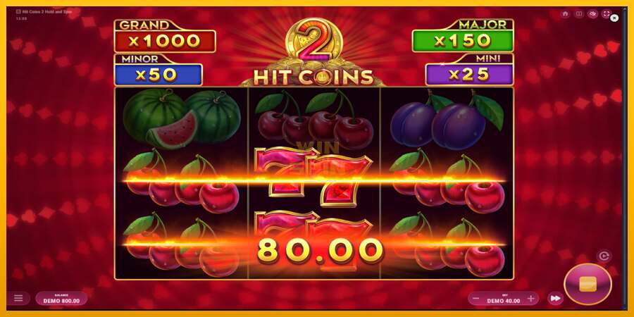 Hit Coins 2 Hold and Spin dirua lortzeko joko-makina, irudia 4