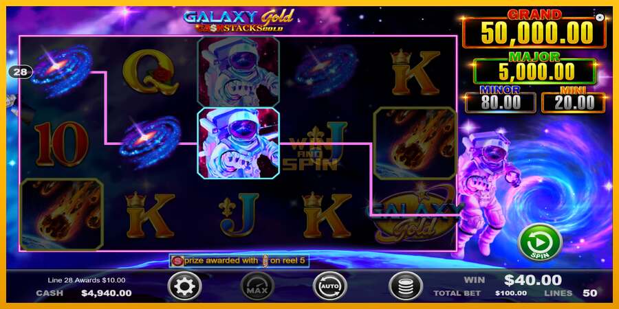 Galaxy Gold CashStacks Gold dirua lortzeko joko-makina, irudia 3