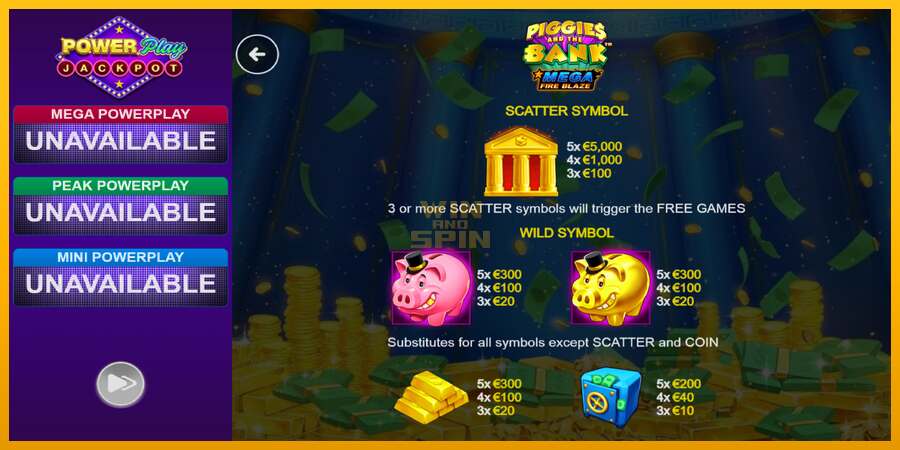 Piggies and the Bank PowerPlay Jackpot dirua lortzeko joko-makina, irudia 5