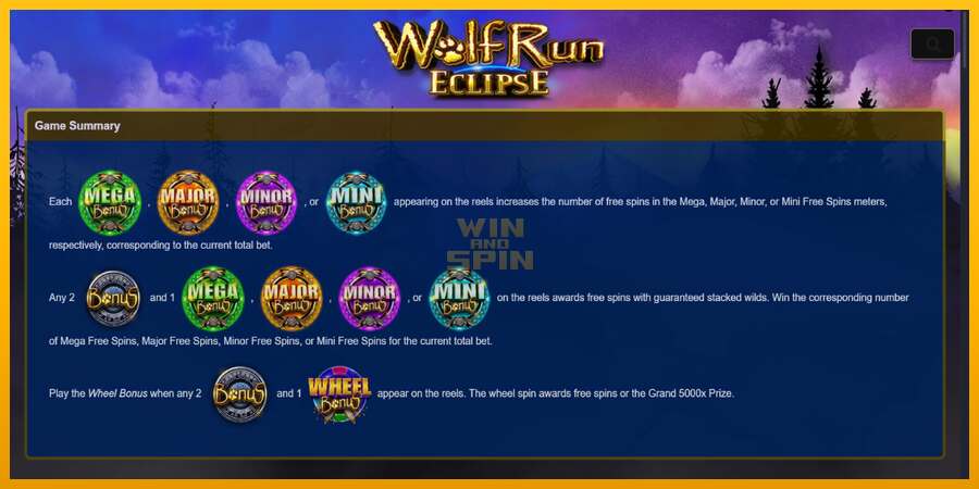 Wolf Run Eclipse dirua lortzeko joko-makina, irudia 5