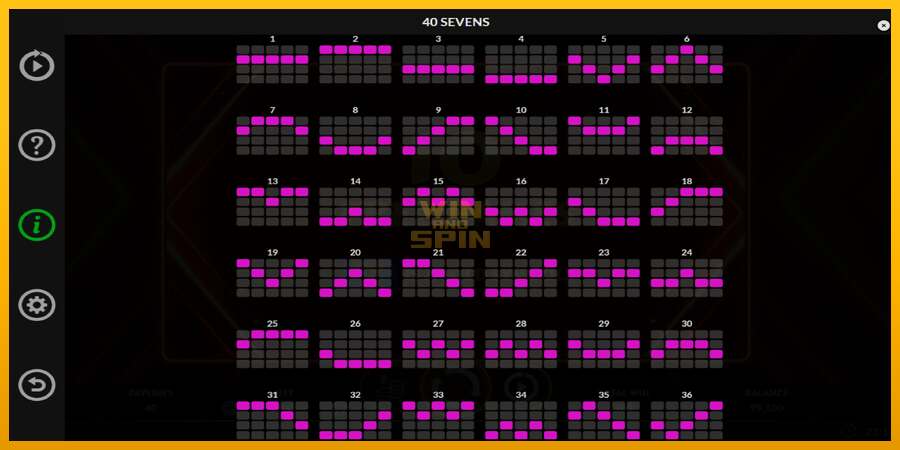 40 Sevens Buy Feature dirua lortzeko joko-makina, irudia 7
