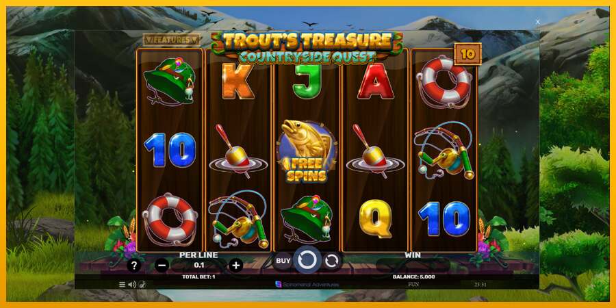 Trouts Treasure Countryside Quest dirua lortzeko joko-makina, irudia 2