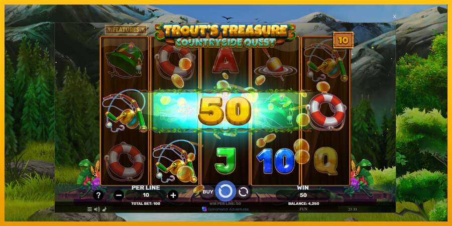 Trouts Treasure Countryside Quest dirua lortzeko joko-makina, irudia 3