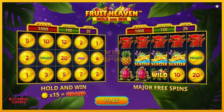 Fruit Heaven Hold and Win dirua lortzeko joko-makina, irudia 1