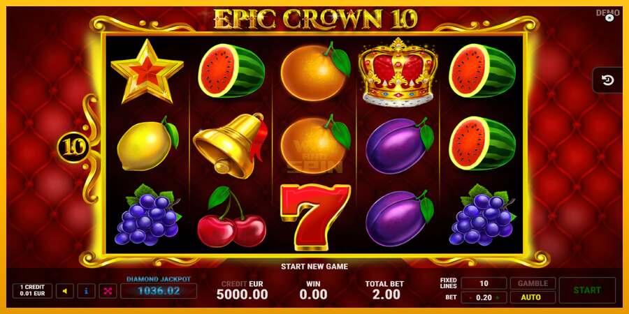 Epic Crown 10 dirua lortzeko joko-makina, irudia 1