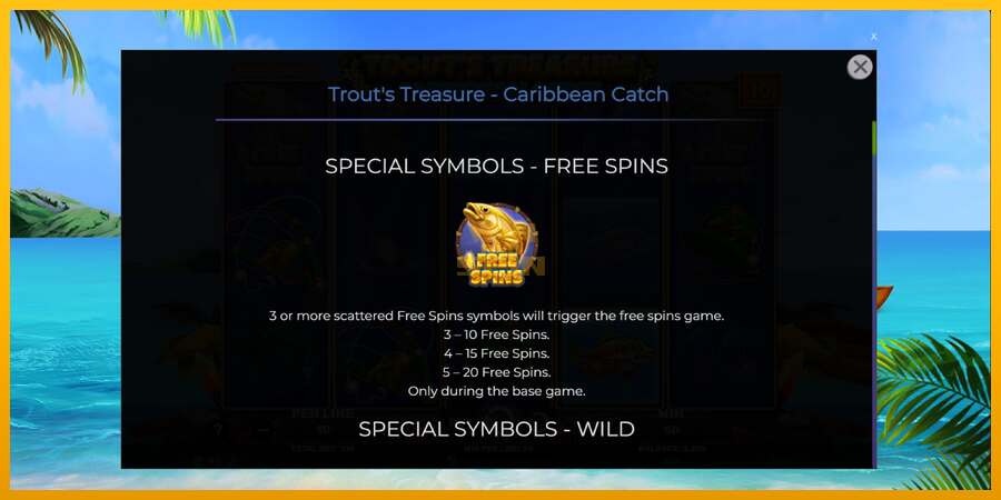 Trouts Treasure Caribbean Catch dirua lortzeko joko-makina, irudia 5