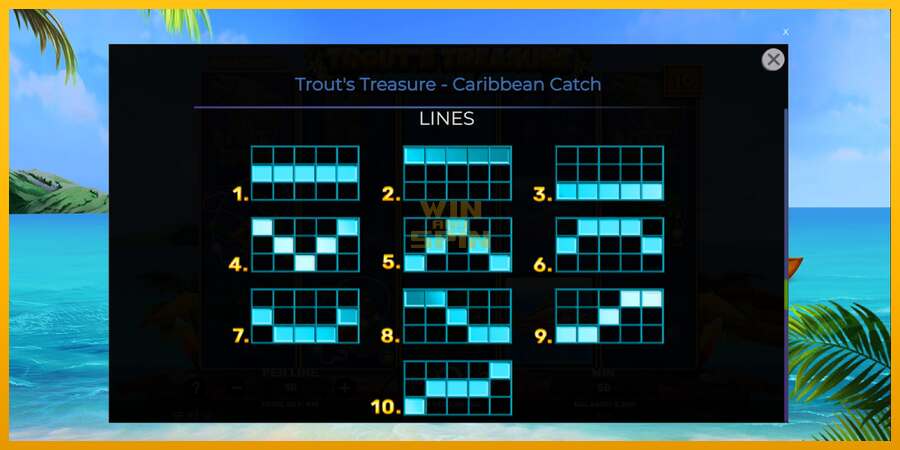 Trouts Treasure Caribbean Catch dirua lortzeko joko-makina, irudia 7