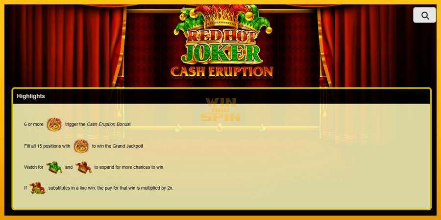 Cash Eruption Red Hot Joker dirua lortzeko joko-makina, irudia 5