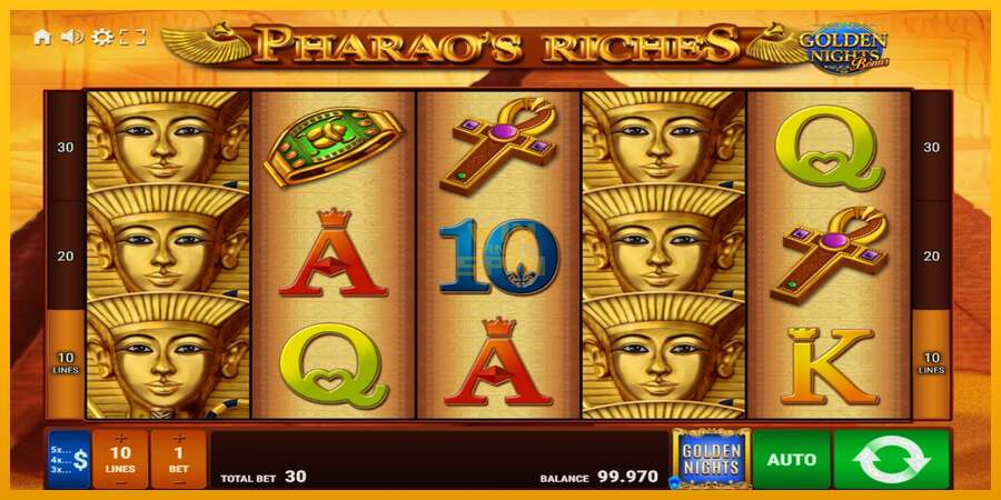 Pharaos Riches Golden Nights dirua lortzeko joko-makina, irudia 2