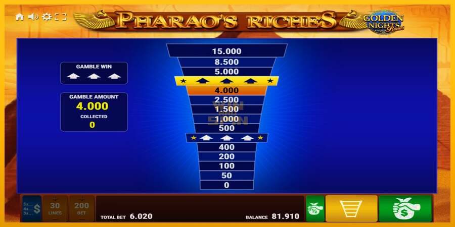 Pharaos Riches Golden Nights dirua lortzeko joko-makina, irudia 4