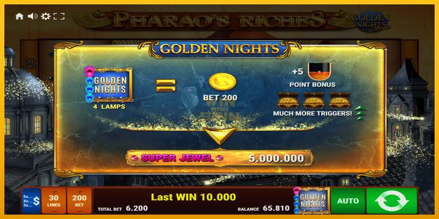 Pharaos Riches Golden Nights dirua lortzeko joko-makina, irudia 7