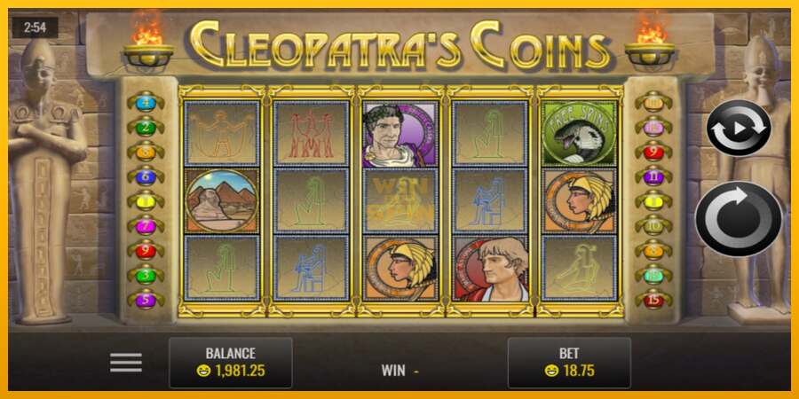 Cleopatra’s Coins dirua lortzeko joko-makina, irudia 1