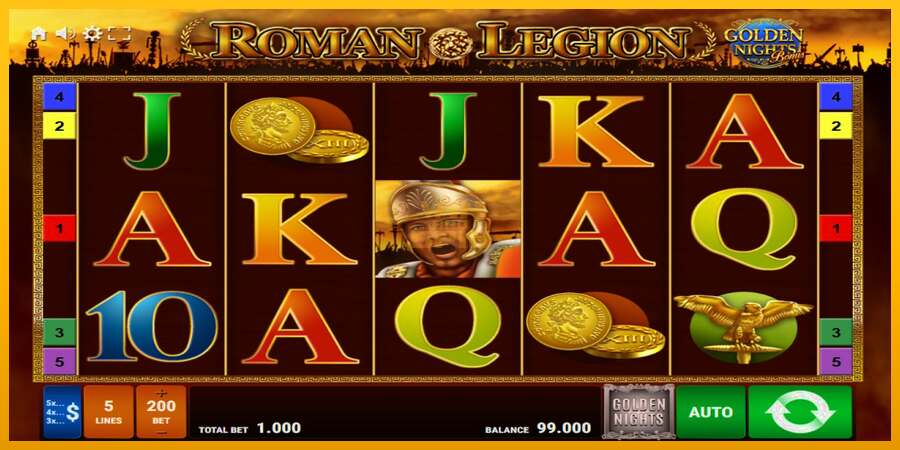 Roman Legion Golden Nights dirua lortzeko joko-makina, irudia 1