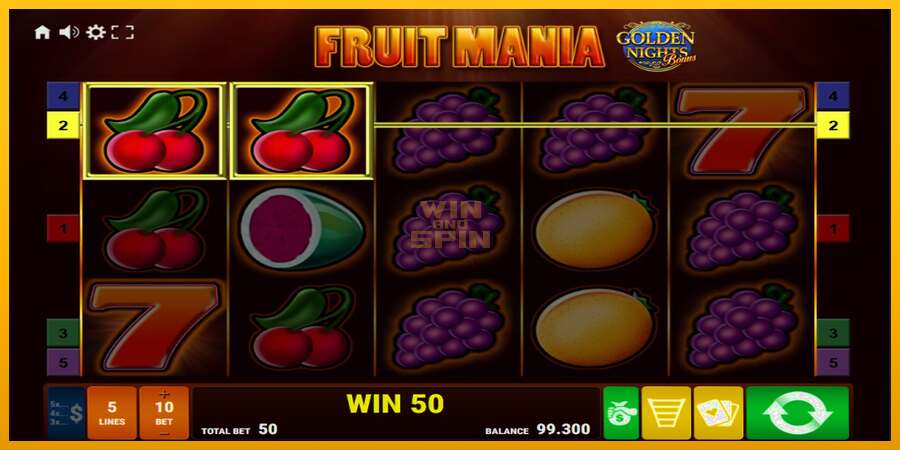 Fruit Mania Golden Nights dirua lortzeko joko-makina, irudia 2