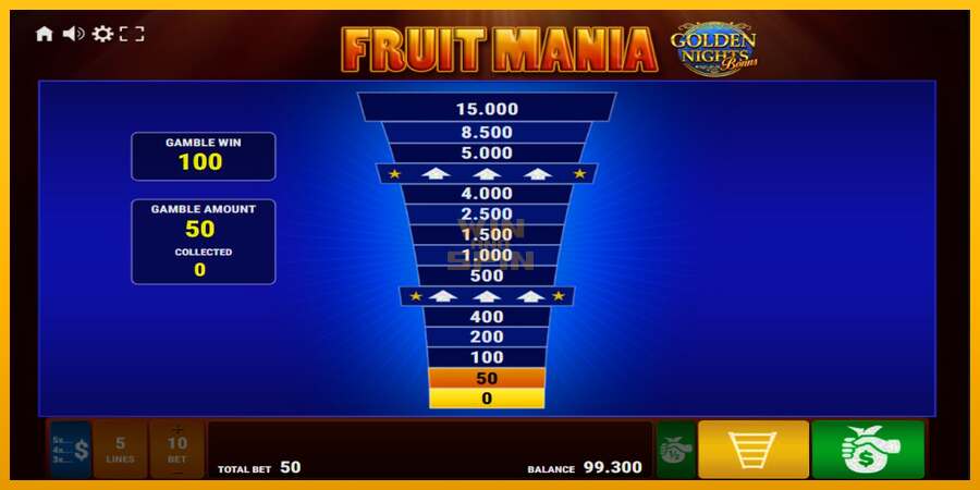 Fruit Mania Golden Nights dirua lortzeko joko-makina, irudia 3