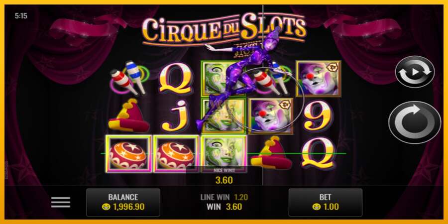 Cirque du Slots dirua lortzeko joko-makina, irudia 2