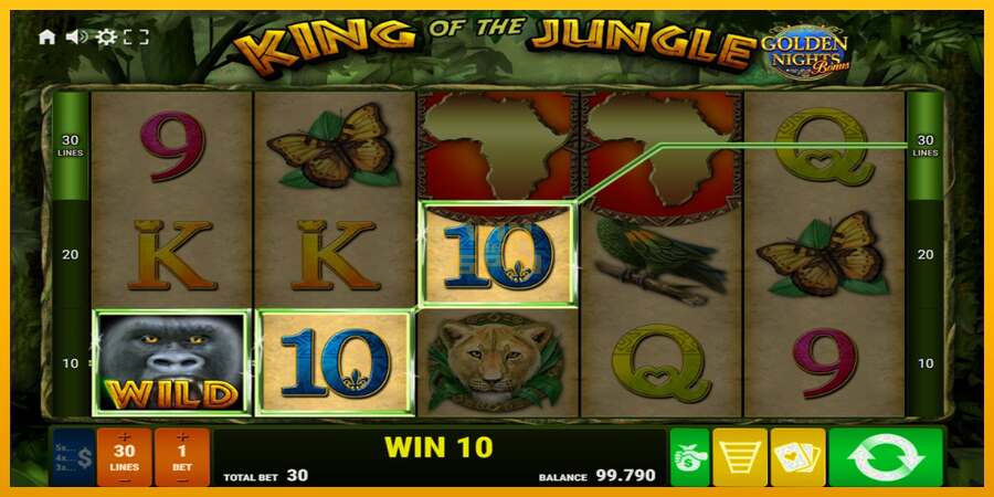 King of the Jungle Golden Nights dirua lortzeko joko-makina, irudia 2