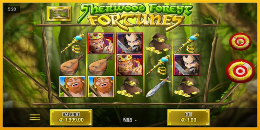 Sherwood Forest Fortunes dirua lortzeko joko-makina, irudia 1