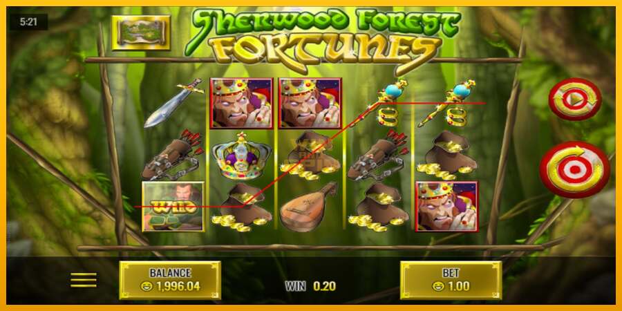 Sherwood Forest Fortunes dirua lortzeko joko-makina, irudia 2