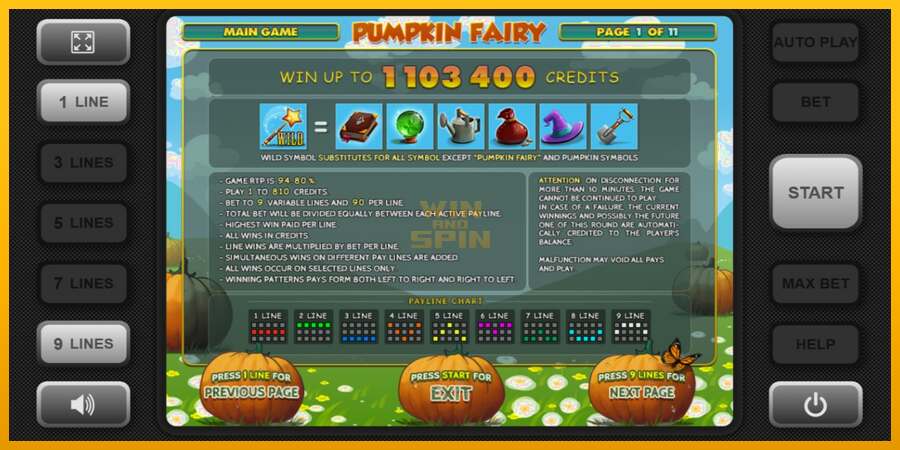 Pumpkin Fairy dirua lortzeko joko-makina, irudia 4