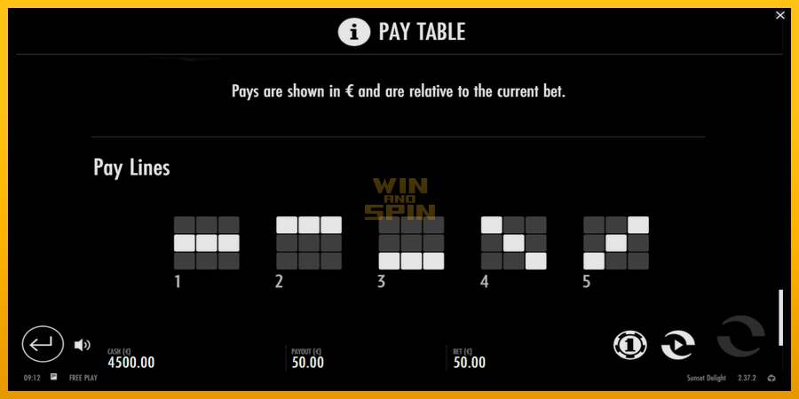 Sunset Delight dirua lortzeko joko-makina, irudia 7