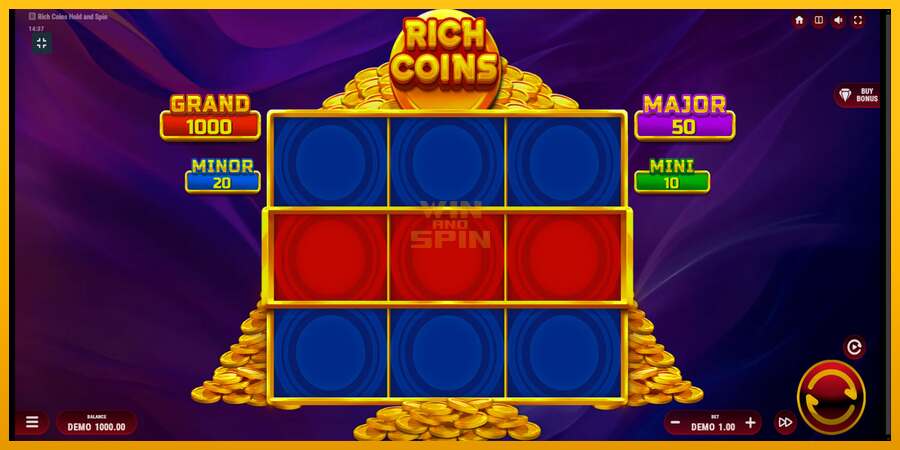 Rich Coins Hold and Spin dirua lortzeko joko-makina, irudia 1