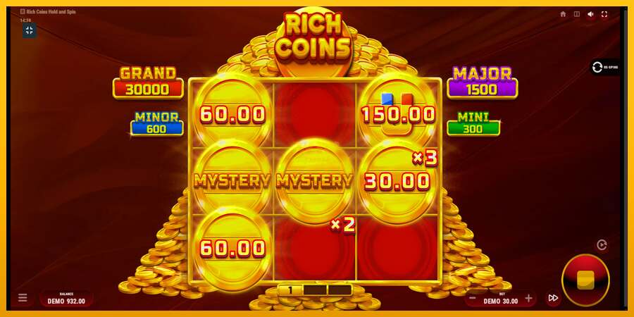 Rich Coins Hold and Spin dirua lortzeko joko-makina, irudia 4