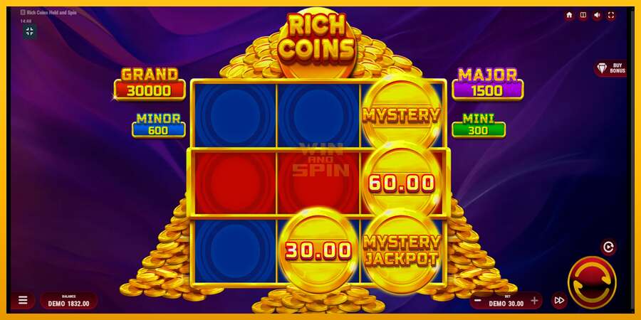 Rich Coins Hold and Spin dirua lortzeko joko-makina, irudia 5