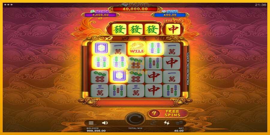 Pong Pong Mahjong Jackpots dirua lortzeko joko-makina, irudia 5