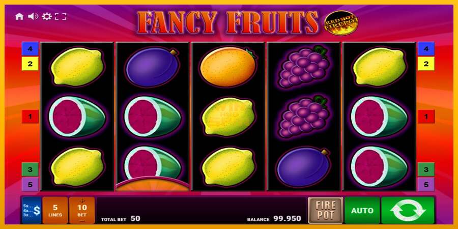 Fancy Fruits Red Hot Firepot dirua lortzeko joko-makina, irudia 1