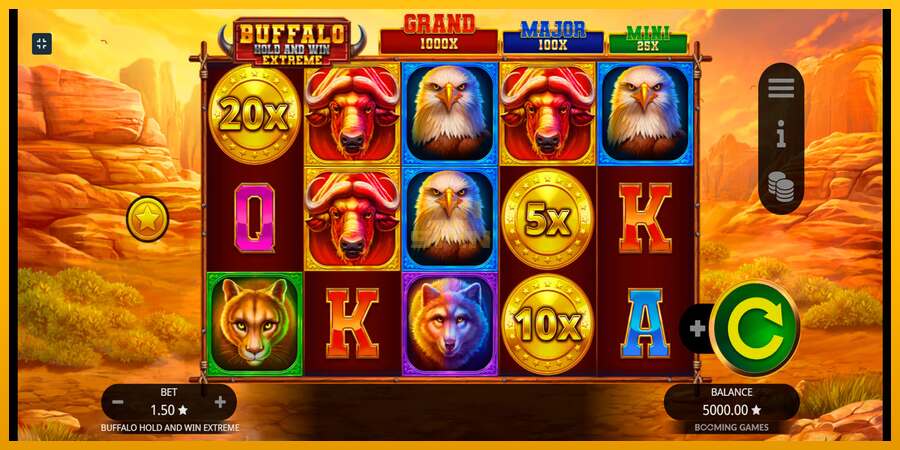 Buffalo Hold and Win Extreme dirua lortzeko joko-makina, irudia 1