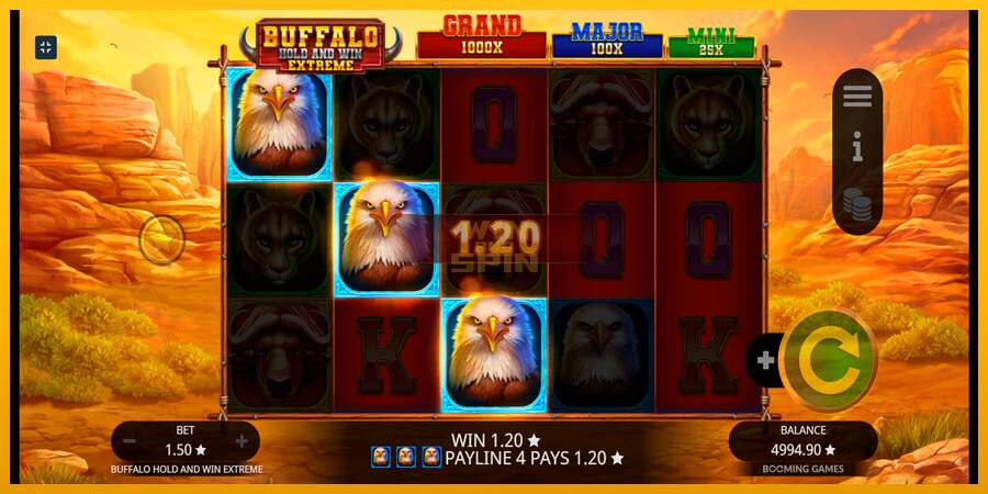 Buffalo Hold and Win Extreme dirua lortzeko joko-makina, irudia 3