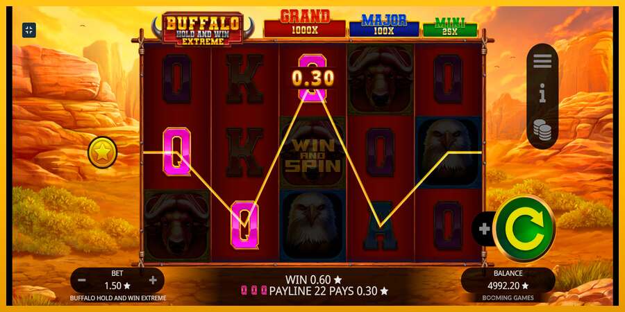 Buffalo Hold and Win Extreme dirua lortzeko joko-makina, irudia 4