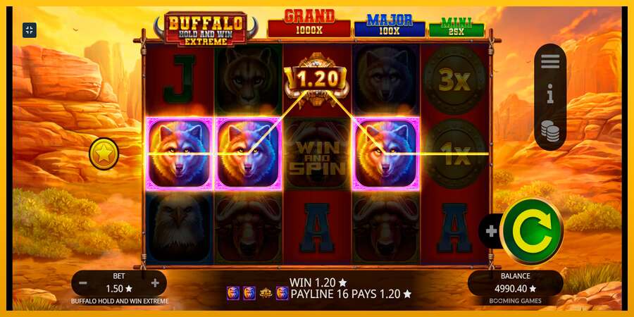 Buffalo Hold and Win Extreme dirua lortzeko joko-makina, irudia 5