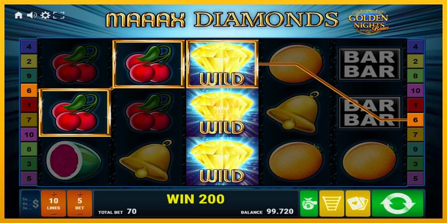 Maaax Diamonds Golden Nights dirua lortzeko joko-makina, irudia 3