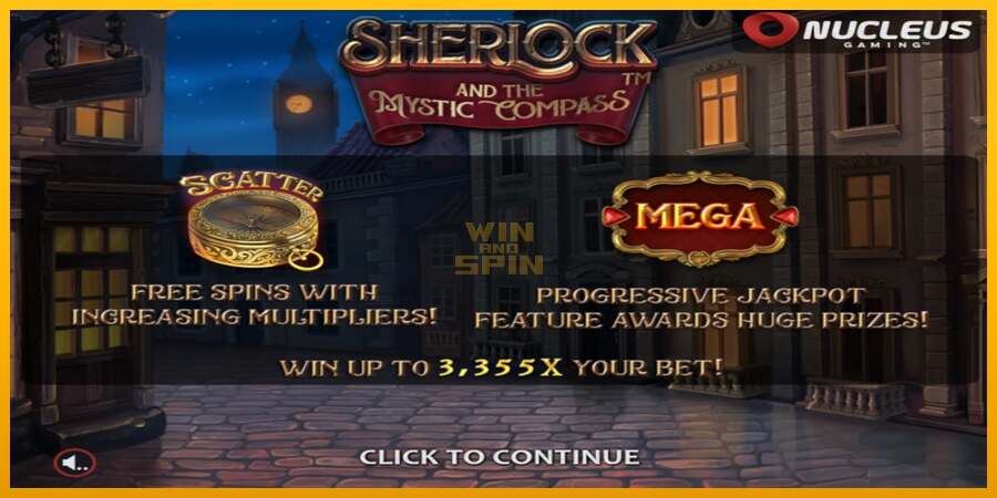 Sherlock and the Mystic Compass dirua lortzeko joko-makina, irudia 1