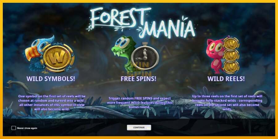 Forest Mania dirua lortzeko joko-makina, irudia 1