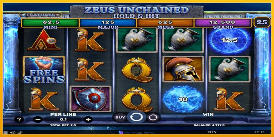 Zeus Unchained - Hold & Hit dirua lortzeko joko-makina, irudia 2